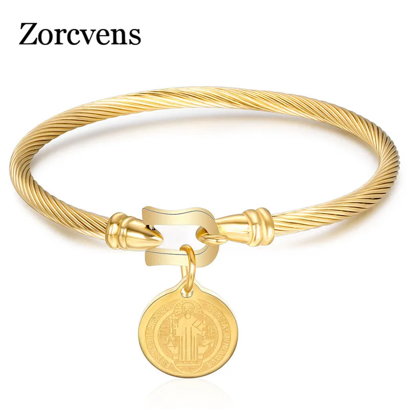 Орден Святого Бенедикта манжеты браслеты талисманы золотого/серебряного цвета