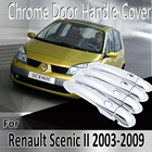 Стикеры для Renault Scenic II 2003  2009 2005 2007, Стикеры для стайлинга, украшение из АБС хромированного покрытия дверной ручки, ремонтные автомобильные аксессуары