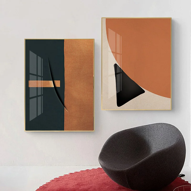 

Modern Nordic Orange Graphics Canvas Painting Picture Wall Art Home Decoration Poster and Print for Living Room Bedroom Office