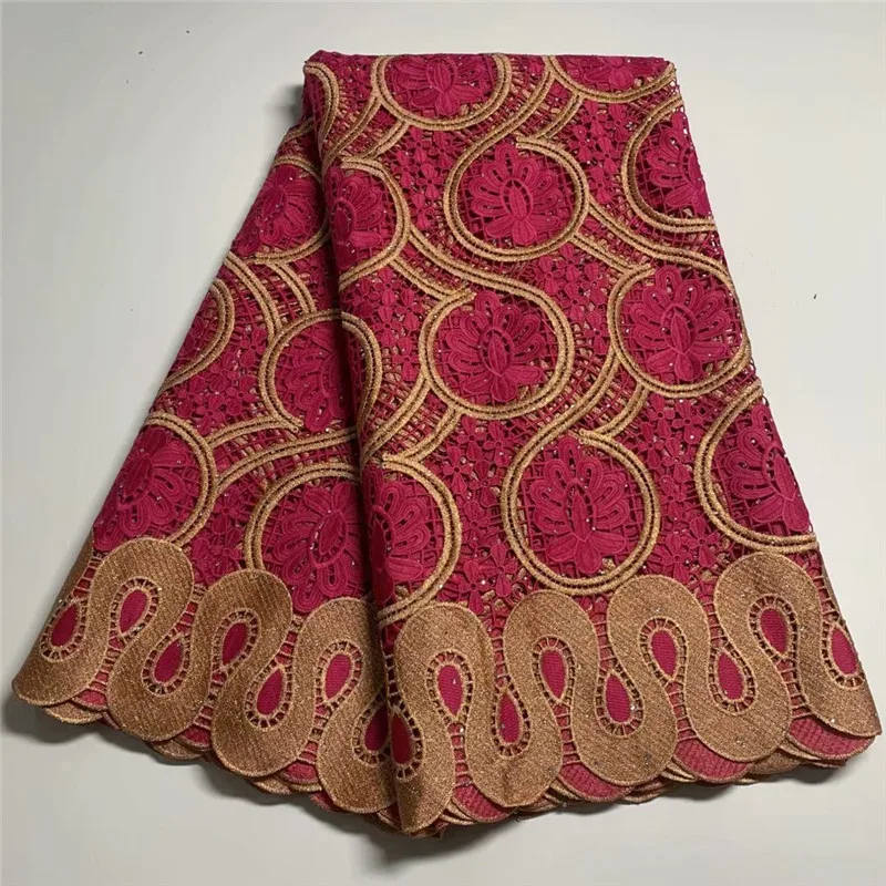 

African Lace Fabric Water Soluble Guipure Cord Lace With Stones Nigerian Lace Fabric For Wedding Dress df69-28