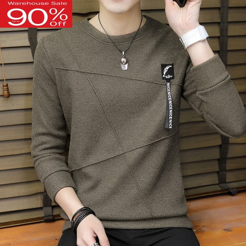 Мужской тонкий модный короткий свитер новинка осень зима 2020 мужской вязаный