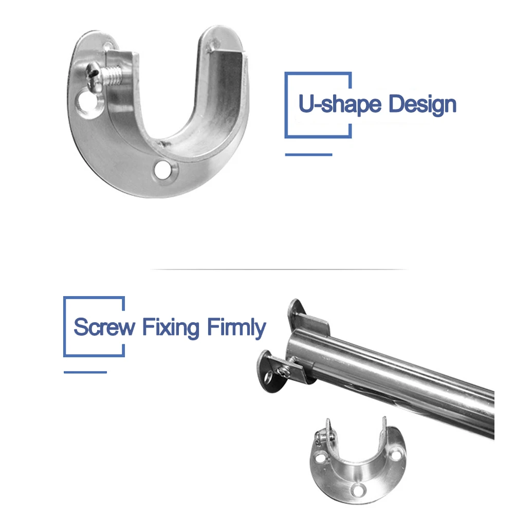 2 ПК гардероб полюс розетки набор из шт. U Форма стержень гнездо фланца комплект