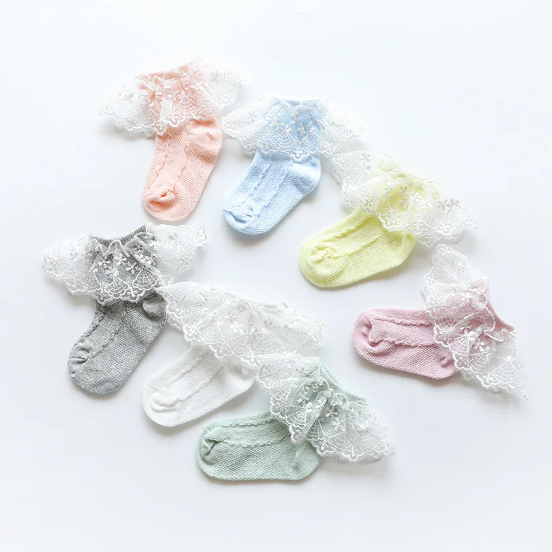 AiKway Newborn Baby Socks Lace Mesh Princess Girl Children Thin Cotton Clothing |