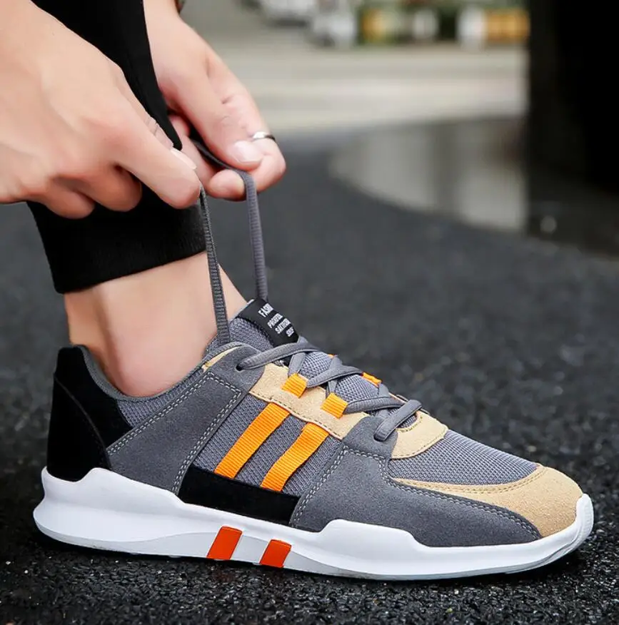 Кроссовки мужские спортивные на шнуровке легкие удобные сникерсы дышащие для