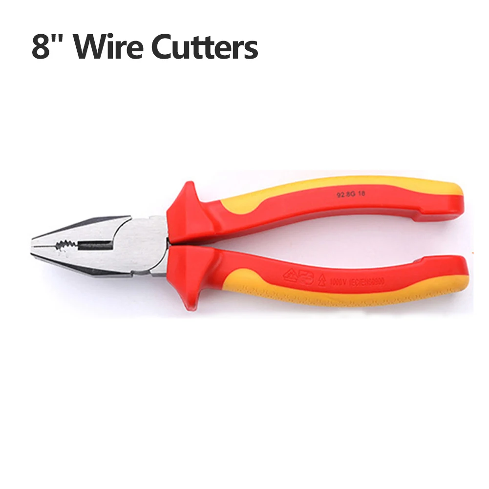 

Insulated Electrician Pliers Cutter Set 1000V Tested Grade Wire Cutters VDE Certification Ergonomic Rubberized Handle