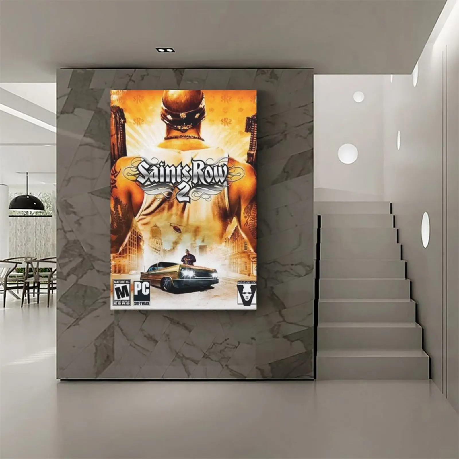 Художественный плакат на холсте Сэйнтс Роу 2 Экшн-игры настенный художественный