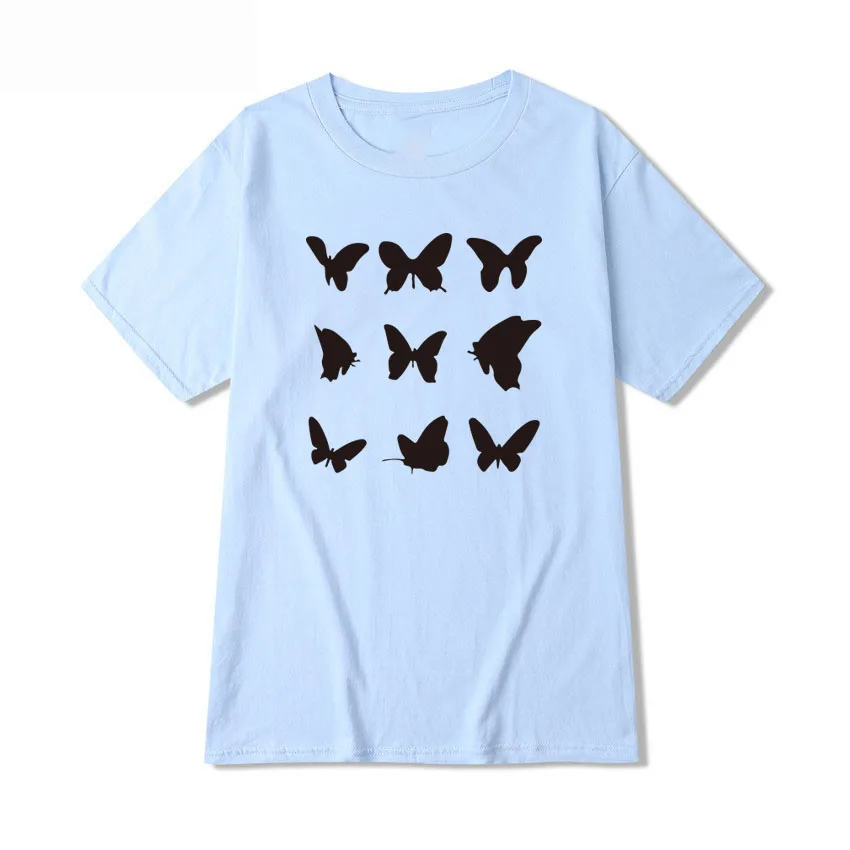 

Summer Butterfly Graphic T Shirts Men Clothing Short Sleeve O Neck Plus Size Tops Male Harajuku Teeshirt Homme Couple Clothes