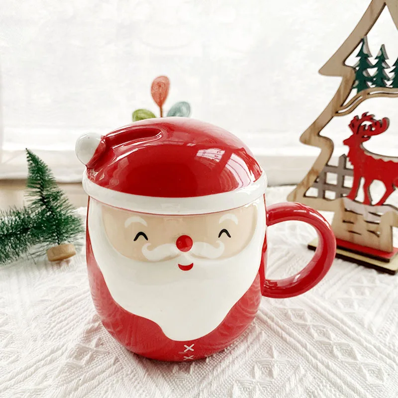 

Creativity Christmas Ceramic Tea Mugs 450 Ml Funny Travel Coffee Mug cute Gingerbread Man Water Cup Girls Boys Friends Gifts