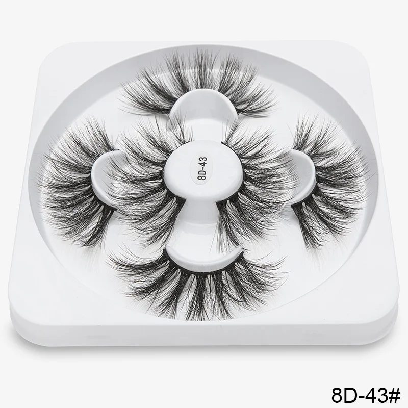 8D43 SEXYSHEEP 2/3/7 пар производится в течение 15-25 мм из искусственного меха 3D норковые ресницы натуральные длинные накладные ресницы драматического накладные ресницы для наращивания ресниц - Color: 8D43