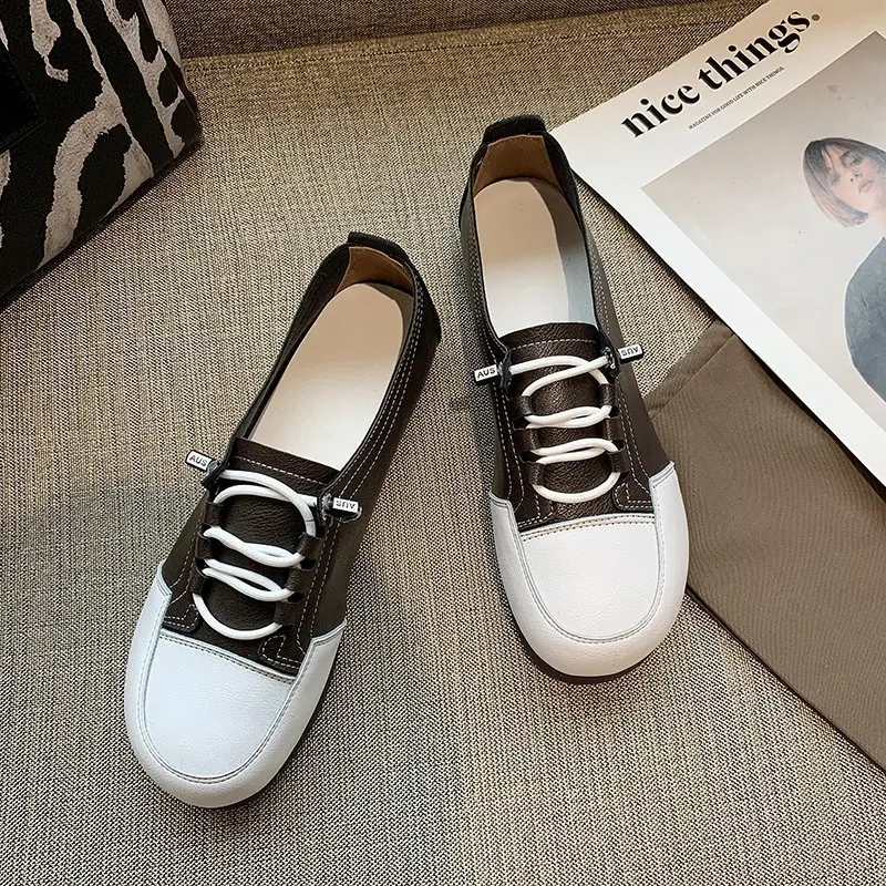 

2021 New Ladies New Flat Shoes Casual Fashion Simple Wild Women's Single Shoes Color Matching Trend Outdoor Women's Shoes