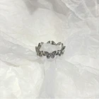 Женское кольцо с кристаллами и бабочкой, элегантное корейское простое кольцо в стиле, повседневное Открытое кольцо на указательный палец, аксессуары для женщин, подарок
