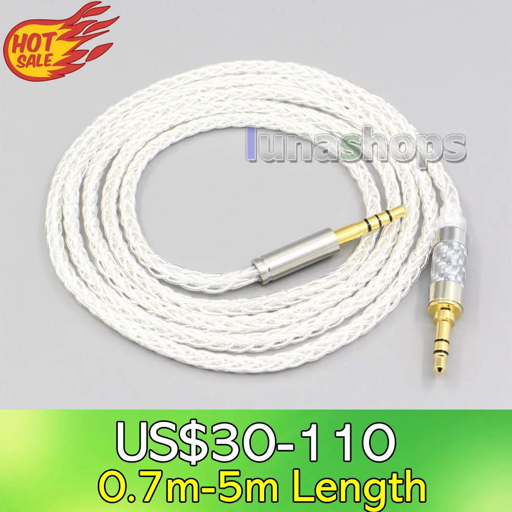 

LN006538 8 Core с серебряным покрытием OCC кабель для наушников для Denon AH-mm400 AH-mm300 AH-mm200 Beats solo2 solo3 SHP9500