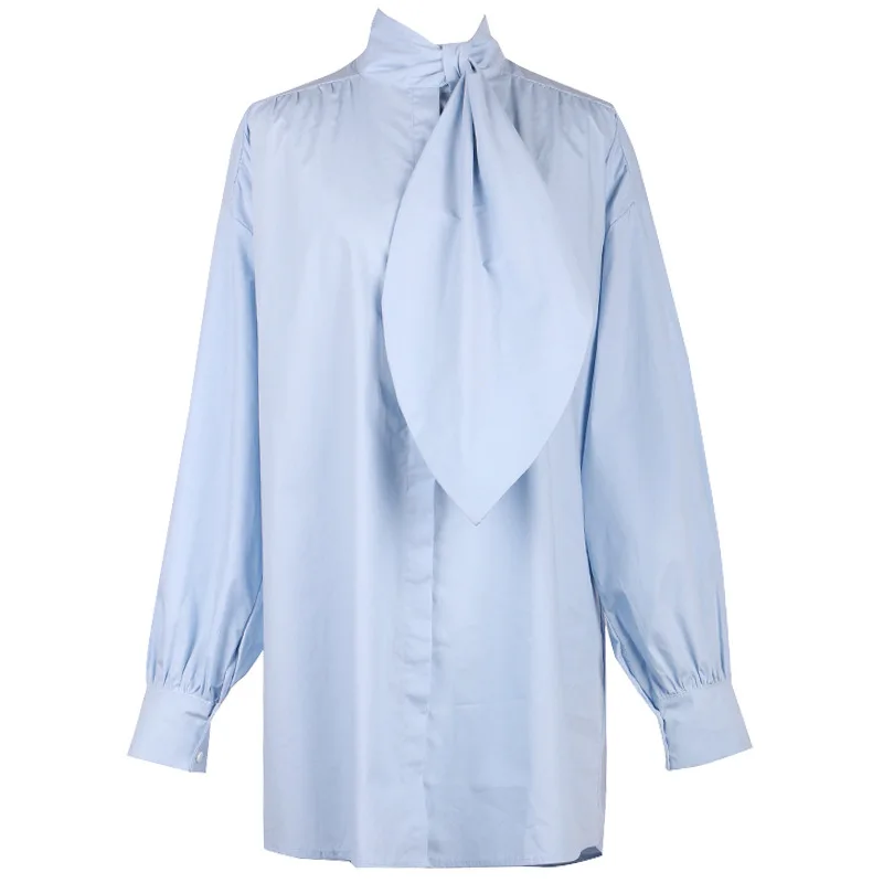 

Hong Kong flavor chic shirt women's new women's loose leaf collar long sleeve solid color cardigan blouse women