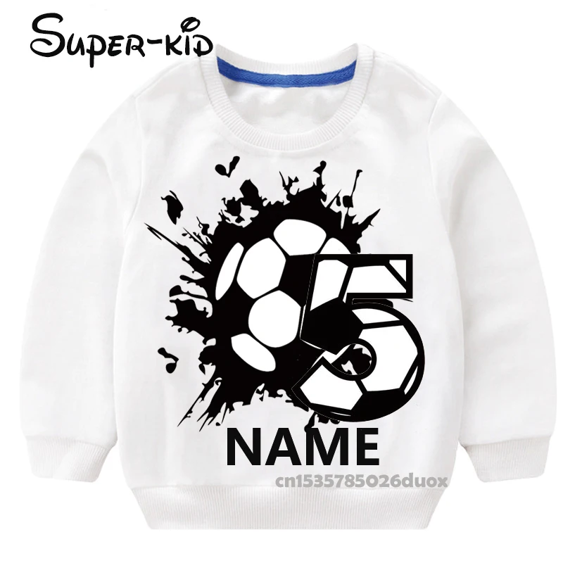 

Boys Birthday Soccer Ball Personalized name Hoodies Children Sweatshirts Thick Warm Autumn Girls Sweatshirt Kids Clothes,dKYT154
