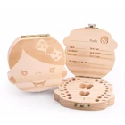 Деревянная детская коробка для хранения зубов, английскийиспанскийфранцузскийрусскийИтальянский зубы, органайзер для пупла Lanugo, подарочные пакеты, сохранить