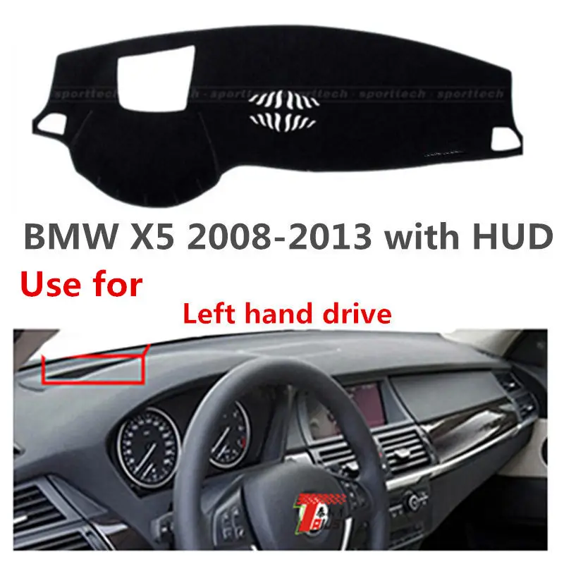 Taijs Крышка для приборной панели автомобиля с левым рулем BMW x5 2008 2013 HUD полиэфирным