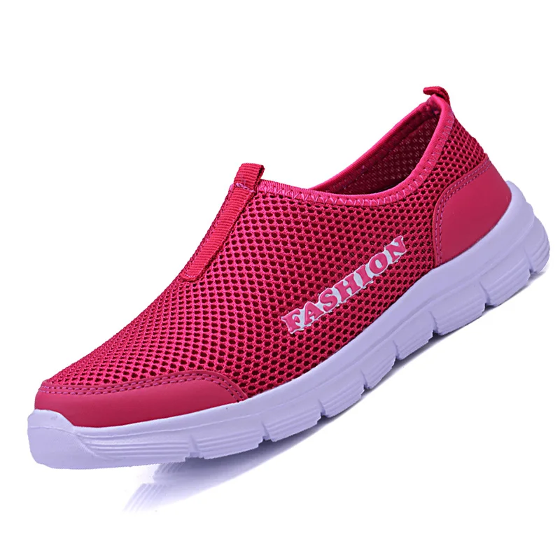 Унисекс сетчатые летние женские туфли удобные повседневные на плоской подошве