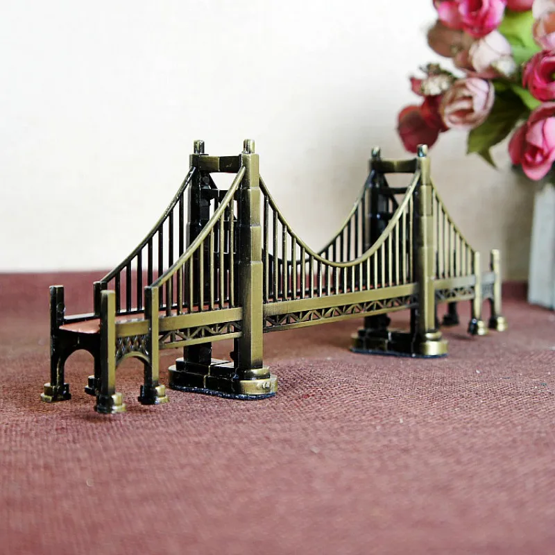 Золотая скульптура ворот США модель мостика обшивка работа туризм сувениры