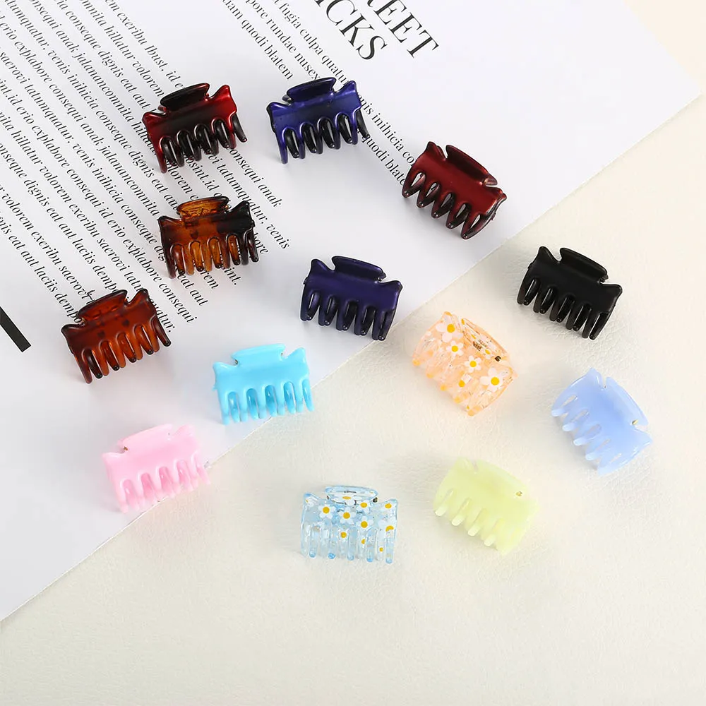 

12Pcs Fashion Simple Women Girls 3cm Mini Crab Hair Claw Hair Clips Plastic Hairpins Jaw Clamp