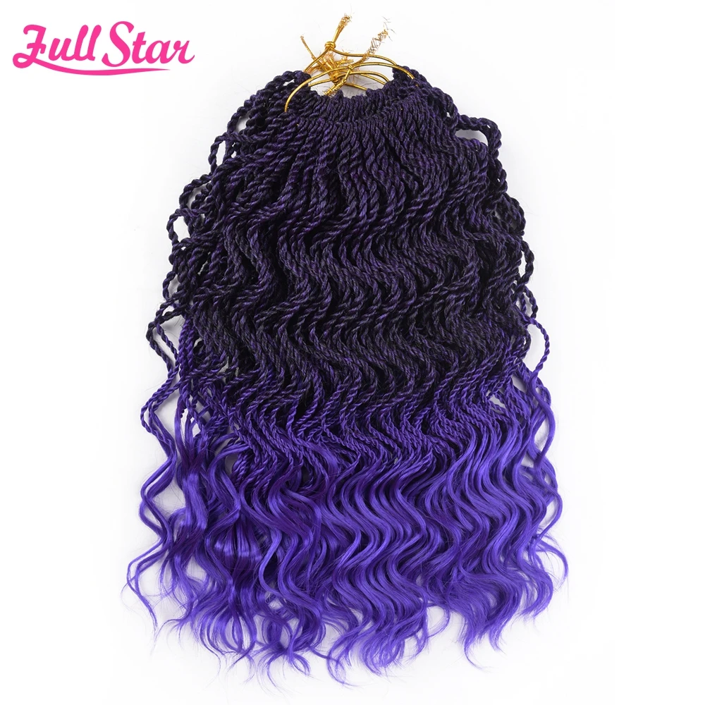 Косички с Омбре Full Star Сенегальские крученые волосы вязаные крючком косички