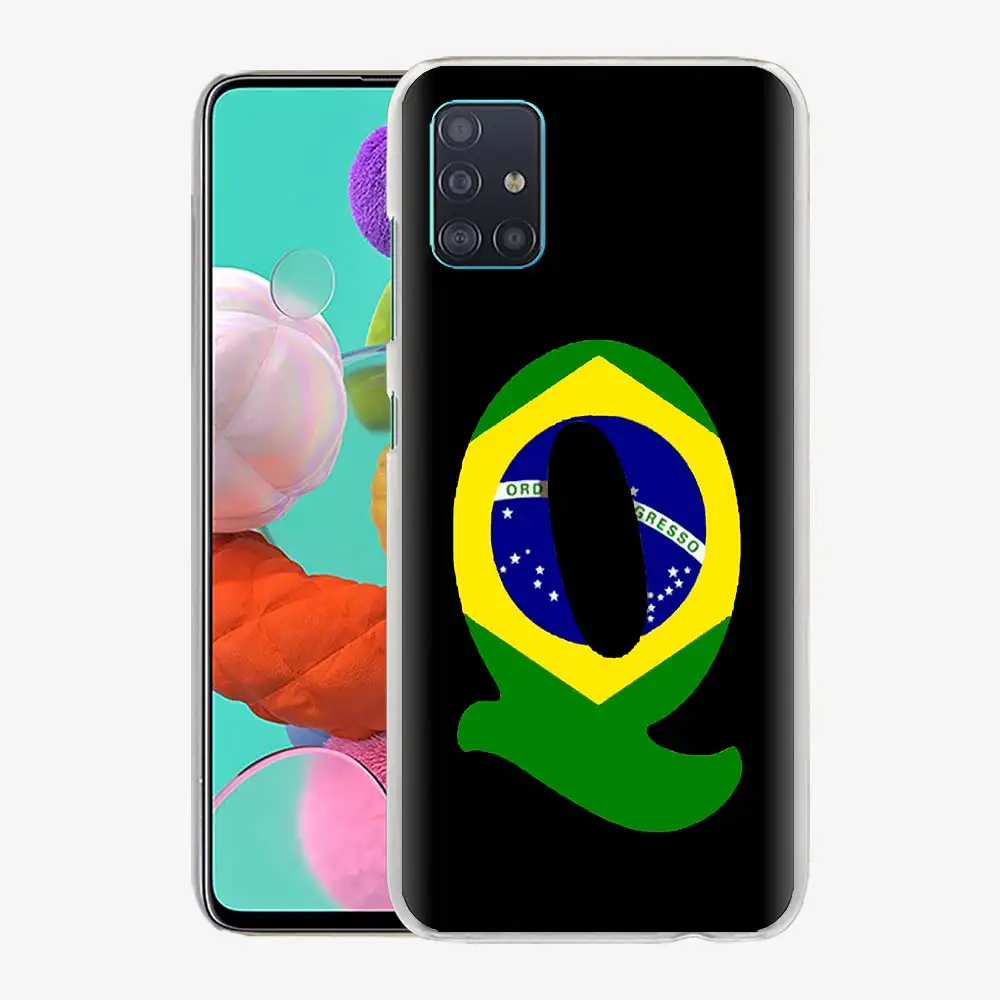 

Phone Case for Samsung Galaxy A51 A71 A50 A21s A31 A20e A10 A70 A30 A40 A41 Hard Original Cover Letter B Brazil Flag National
