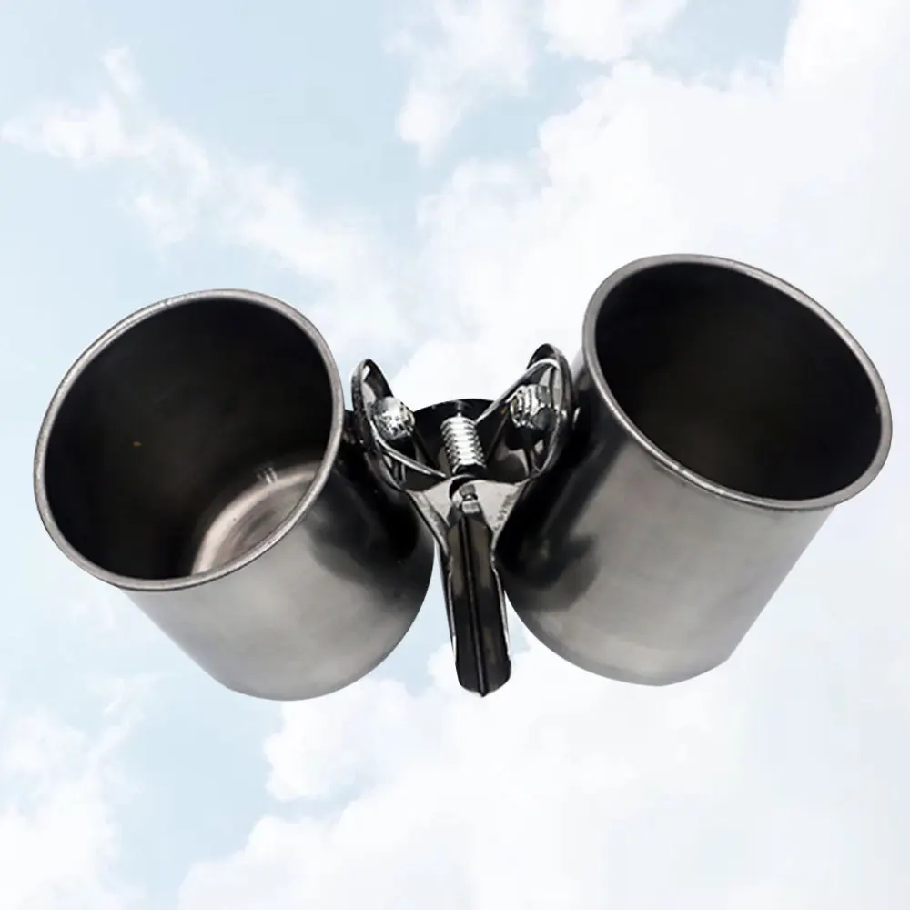 2 шт зажим чашки Креативный попугай из нержавеющей стали птицы кормушка-чашка
