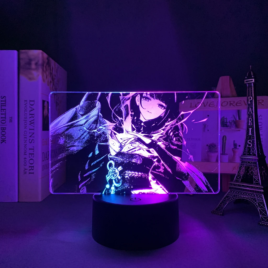 

Game Genshin Impact Raiden Shogun Colorful Dual Lamp for Kid Bedroom Decor Birthday Gift Genshin Impact Baal Led Light