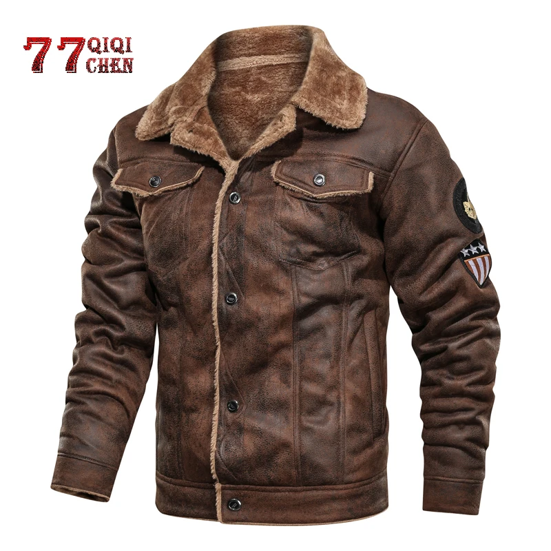 Новая мужская меховая куртка пальто из искусственной кожи замшевые куртки для