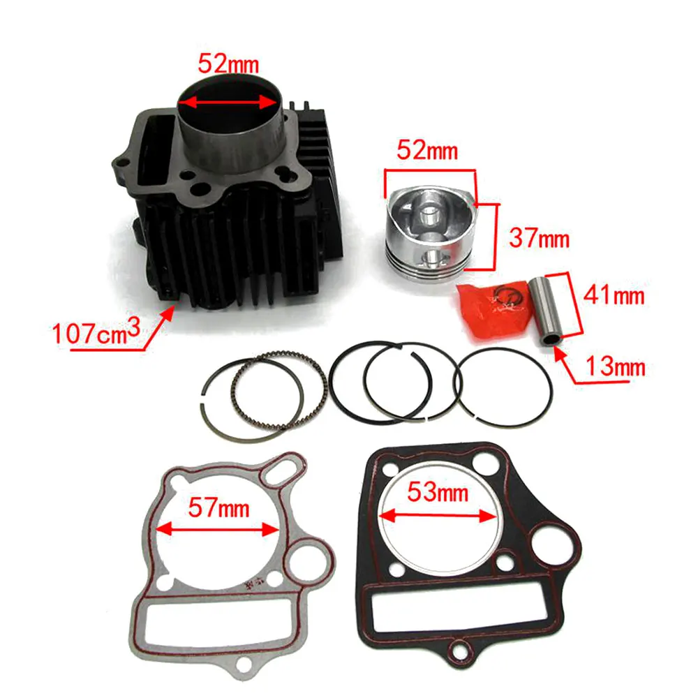 52 мм Корпус цилиндра с прокладкой головки набор поршней для квадроцикла 110cc