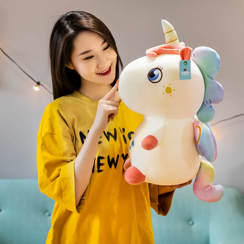 

1pc 25/60cm Big Kawaii Embracable Unicorn with Wings Plush Toys Stuffed Soft Animal Unicorn Dolls for Baby Girls Birthday Gifts