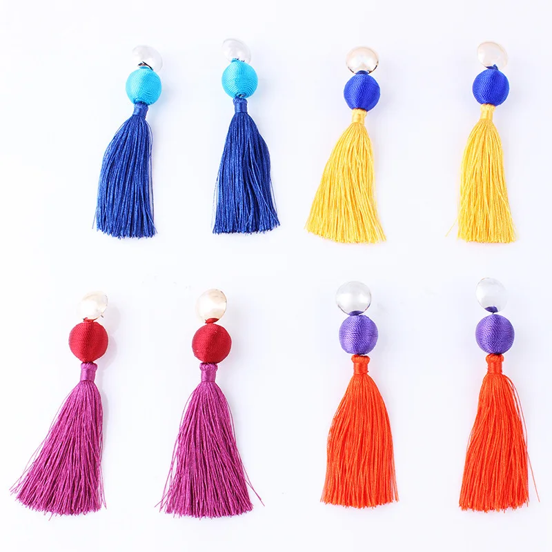 Висячие серьги VIVILADY бохо-шик с кисточками женские длинные эффектные ювелирные