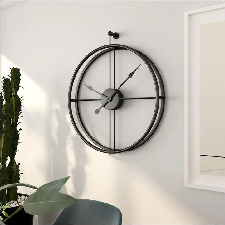 

Amazon Hot Sale Nordic Creative Fashion Iron Wall Clock Living Room Simple Clock Craft Watch Factory Wholesale