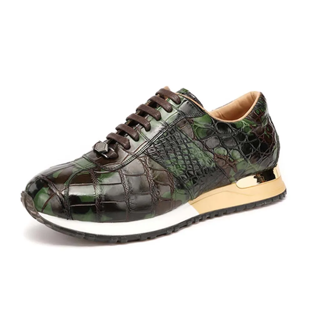 

hulangzhishi men leisure shoes male shoes green men crocodile shoes crocodile leather shoes male casual shoes