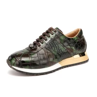 hulangzhishi men leisure shoes male shoes green men crocodile shoes crocodile leather shoes male casual shoes