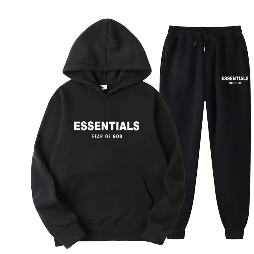

men women ESSENTIAL Scouples Tracksuit 2 Pieces Set Hoodies+Pants Sport Suits Men spring/autumer Sweatshirt Hoodies Sportswear