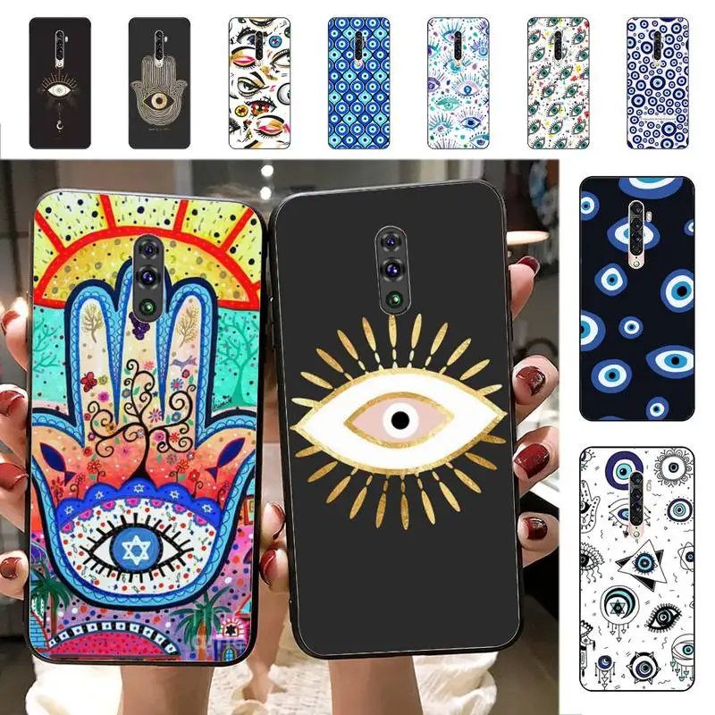 

RuiCaiCa Evil Eye Phone Case for Vivo Y91C Y11 17 19 17 67 81 Oppo A9 2020 Realme c3