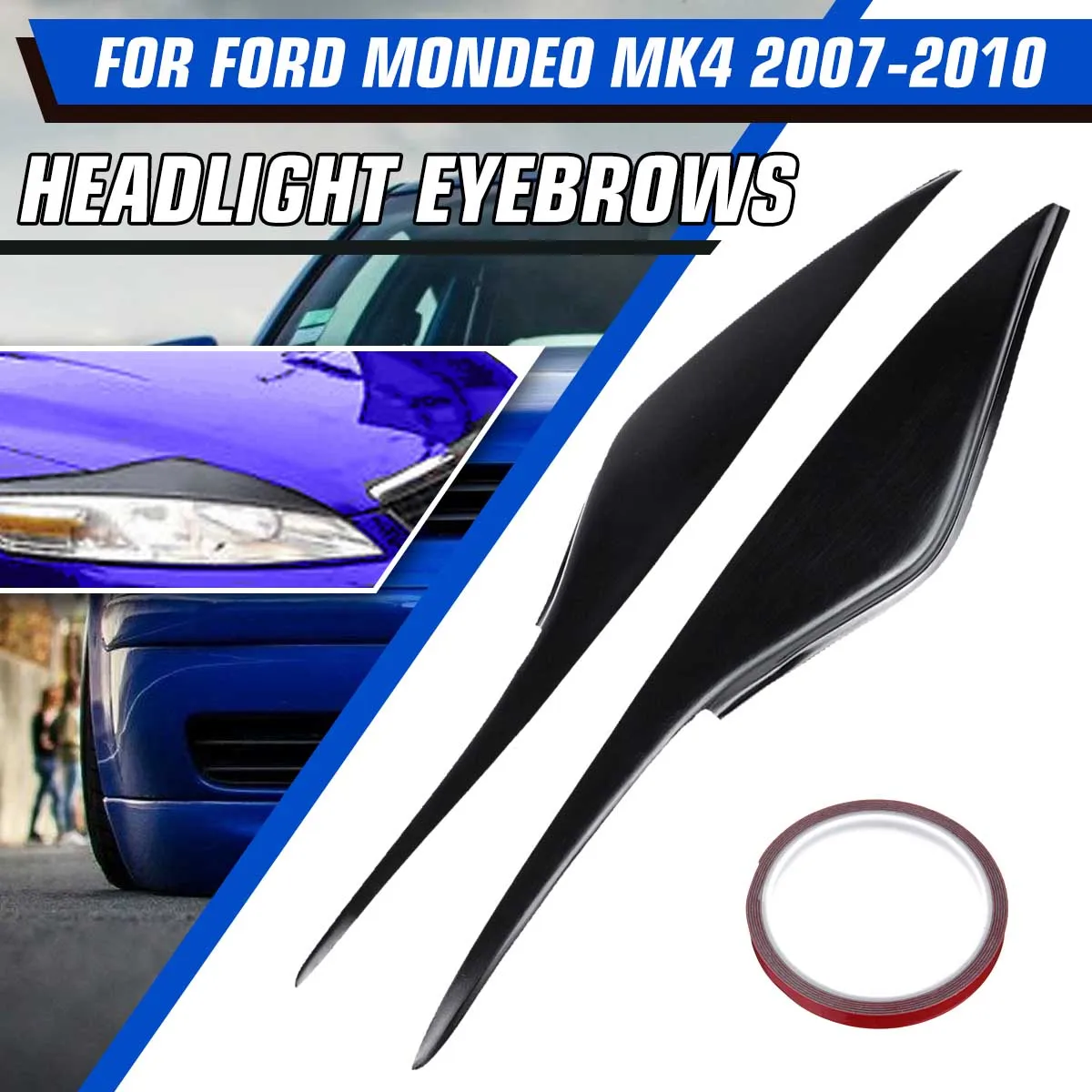 

Car Headlight Eyebrow Cover Trim For Ford/Modeo MK4 2007 2008 2009 2010 Fiberglass Head Lamp Eyelid Sticker