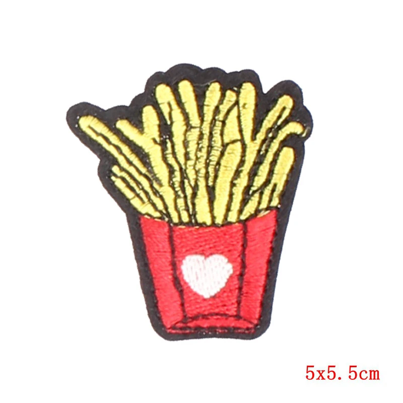 Еда картофель фри колы клей для гамбургера аппликация перегрева одежды
