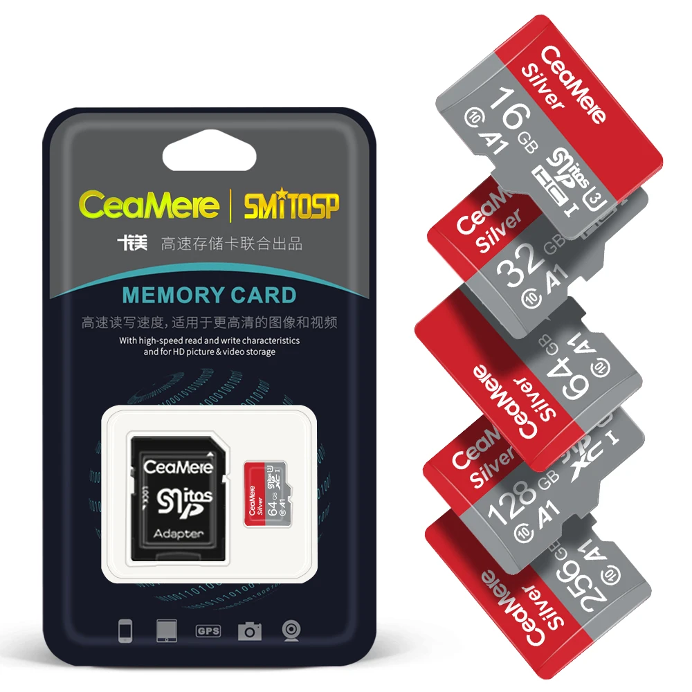 

CeaMere Original Memory Card 256GB 128GB 64GB 32GB 40MB/S 32GB 16GB sd card Class10 UHS-1 flash card Storage Memory TF/SD Card