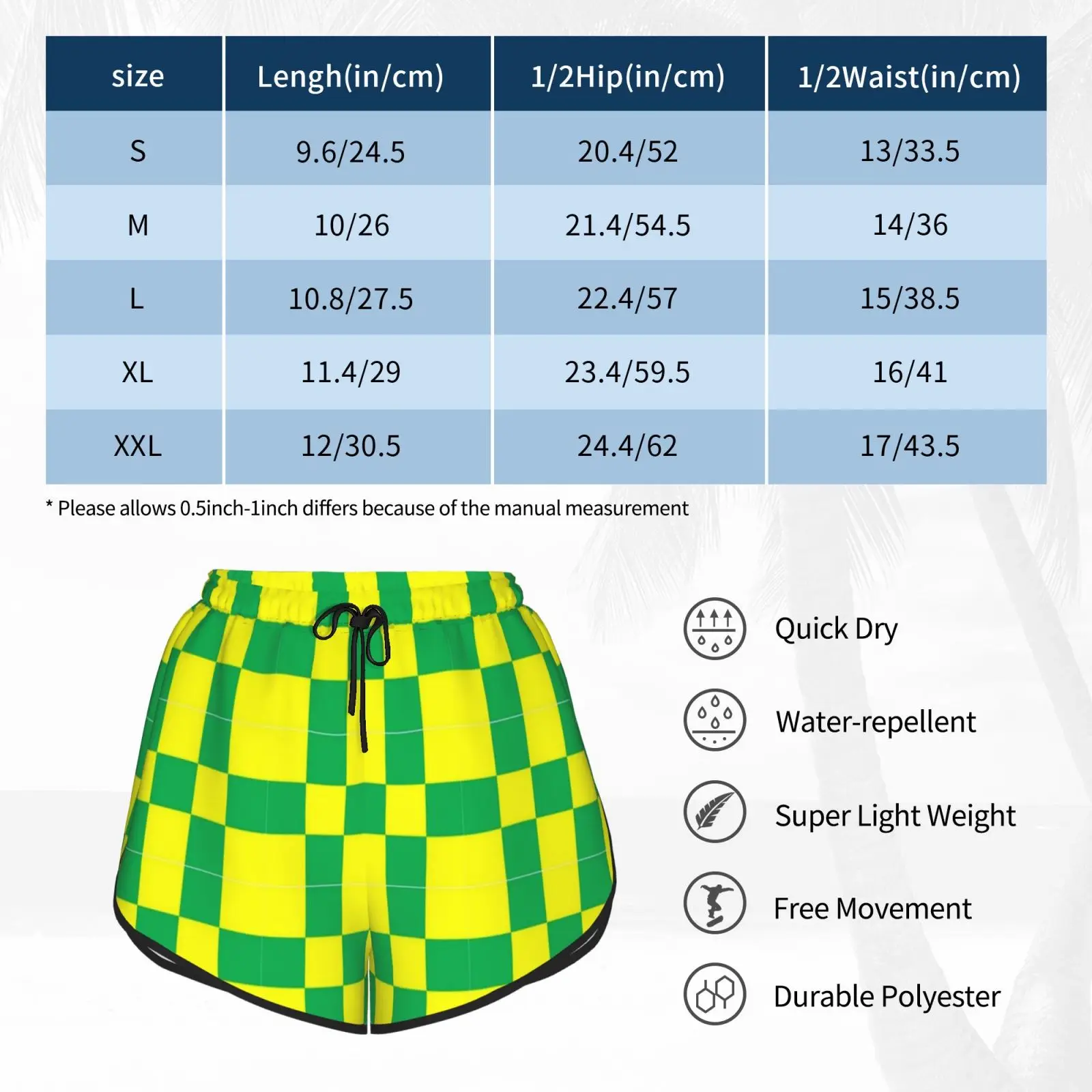 

Yellow & Green 1 Swim Shorts Quick Dry Women Beach Short Football