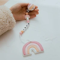 1pc new silicone baby pacifier clip multicolor rainbow pacifier chain for baby teething soother baby chew toy