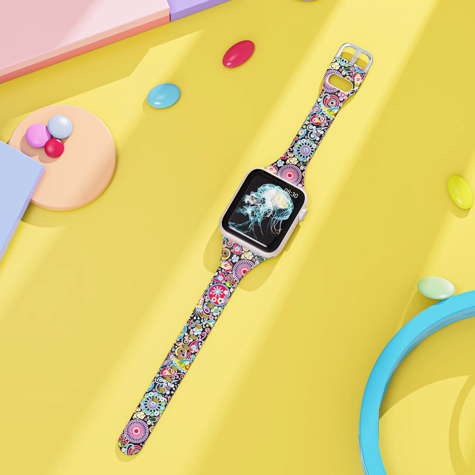 Toyouths печатных силиконовый ремешок для наручных часов Apple Watch брюки спортивные с