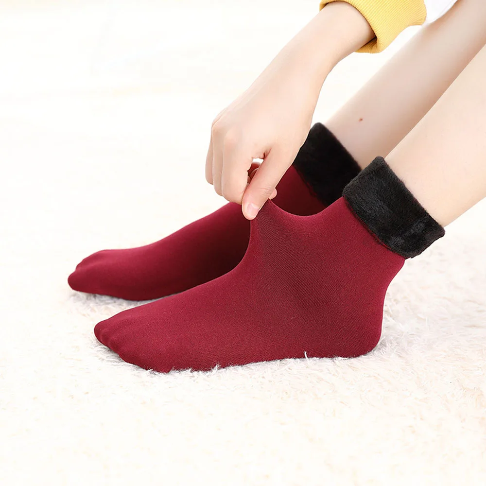 HOT Winter Wamer Women Thicken Thermal Wool Cashmere Snow Socks Seamless Velvet Boots Floor Sleeping for Ladies | Женская одежда