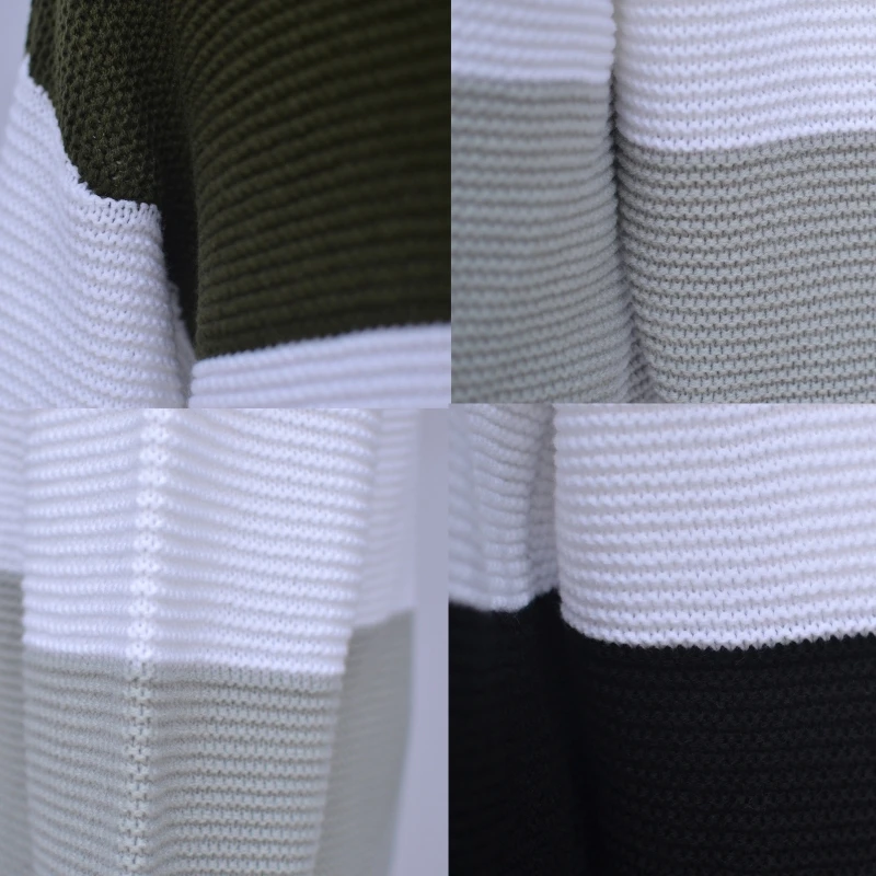 

Women Autumn Winter Long Sleeves Turtleneck Sweater Stitching Color Loose Pullover Casual Tops Knitted Sweater Jumper