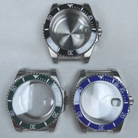 daytona submariner 40mm mens watch case 316l stainless steel sapphire glass ceramic bezel fit nh35 nh36 eta 2824 dial movement