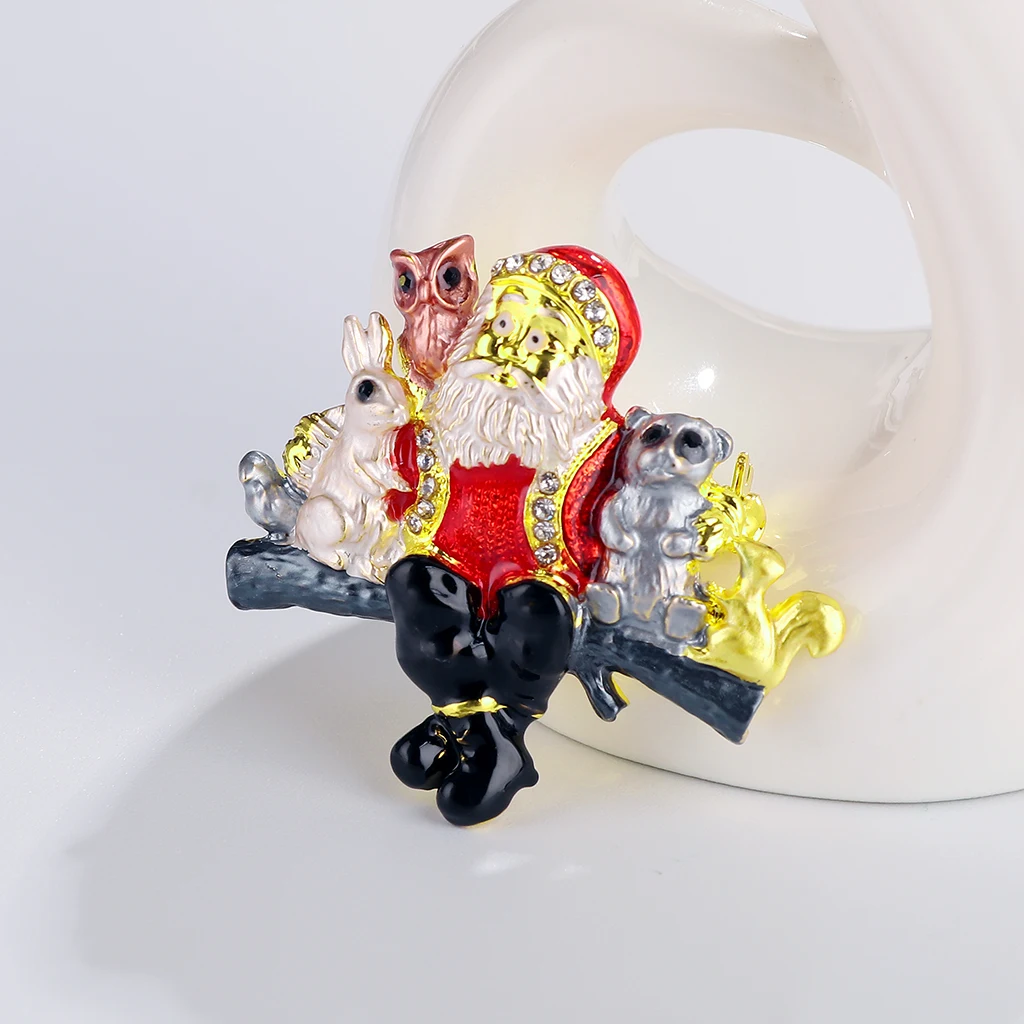 Эмалированная Брошь для женщин с изображением кролика коалы птицы белки и Деда