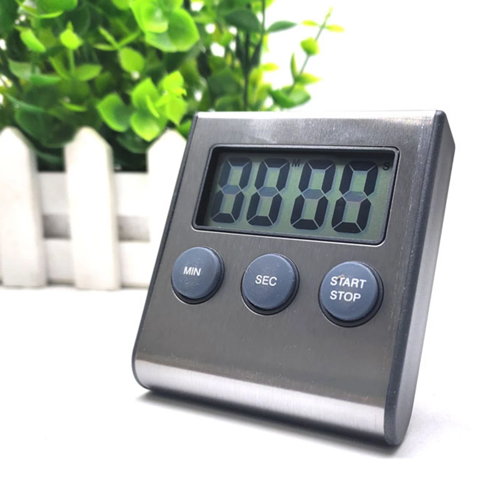 

1 Pcs Large Magnetic LCD Digital Kitchen Countdown Timer Stopwatch Alarm Practical Cooking Alarm Clock With Stand Kitchen Timer