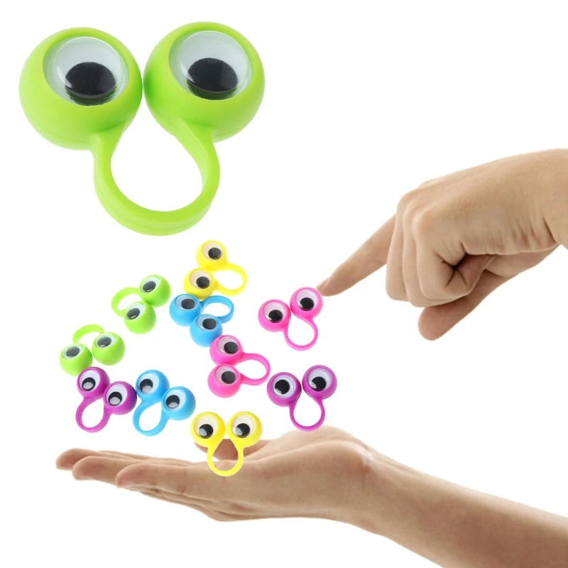 

New 10 Pcs Eye Finger Puppets Eye Rings Kids Baby Toys Gift Slime Accessories C5AF