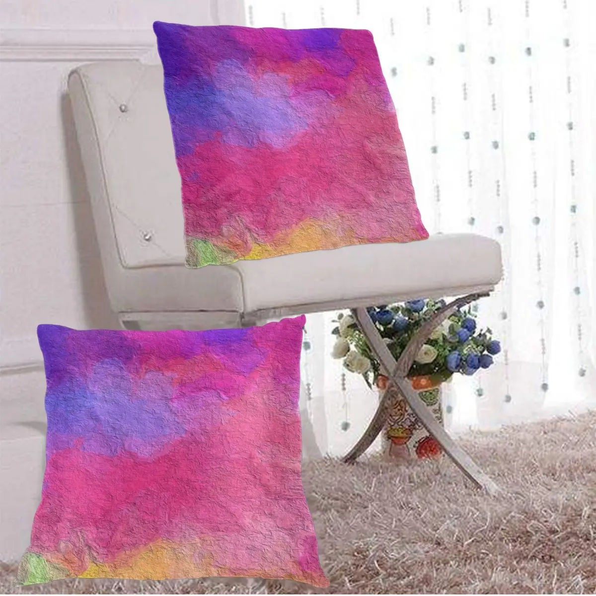 

2Pcs Square Pillow Case Abstract Wall Pattern Decorative Cushion Pillow Cover for Bedroom Living Room Home Hall Art Decor