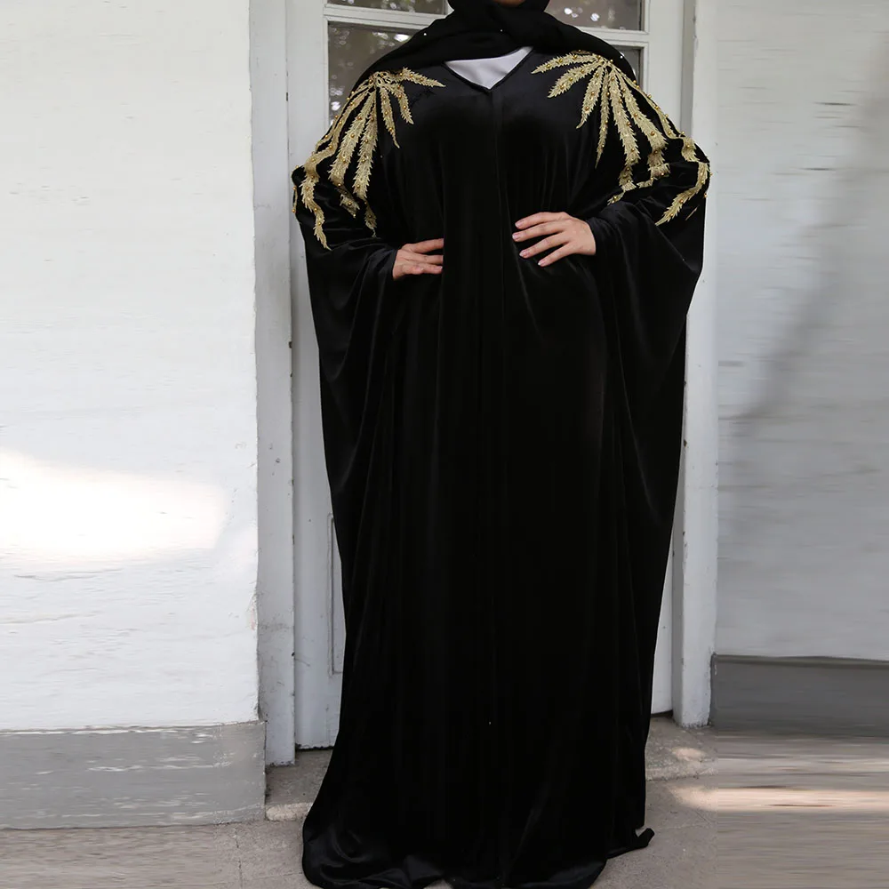 Velvet Abaya Kimono Terciopelo Mujer Hijab Muslim Dress Women Turkish Dresses Islam Clothing Saudi Caftan Dubai Kaftan Djellaba